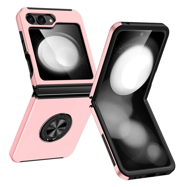 For Samsung Galaxy Z Flip5 5G Case PC+TPU Phone Cover with Ring Kickstand