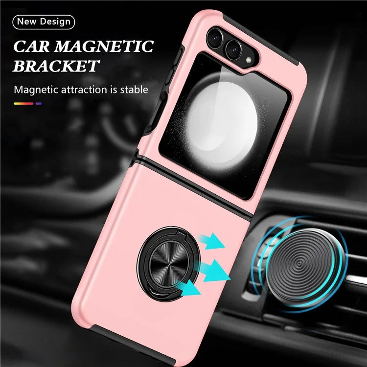 For Samsung Galaxy Z Flip5 5G Case PC+TPU Phone Cover with Ring Kickstand