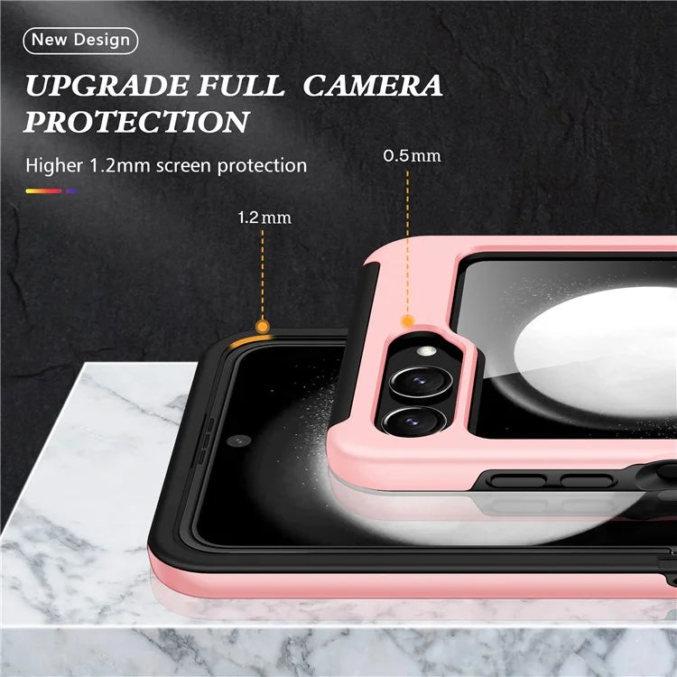 For Samsung Galaxy Z Flip5 5G Case PC+TPU Phone Cover with Ring Kickstand