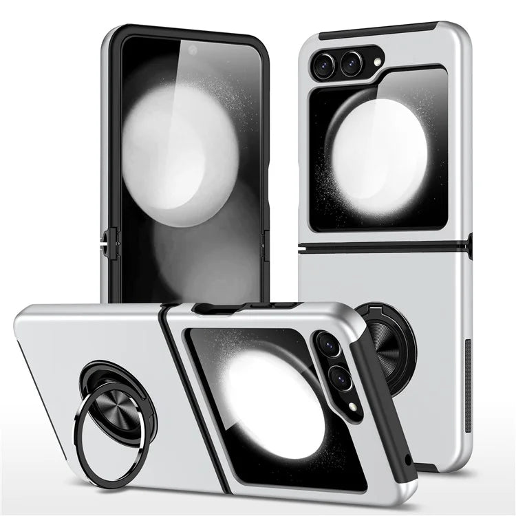 For Samsung Galaxy Z Flip5 5G Case PC+TPU Phone Cover with Ring Kickstand