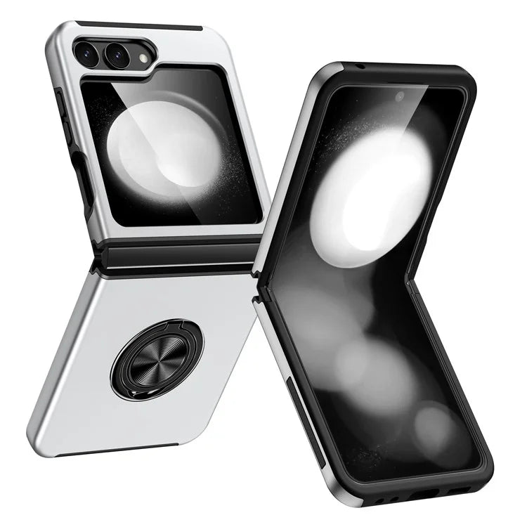 For Samsung Galaxy Z Flip5 5G Case PC+TPU Phone Cover with Ring Kickstand