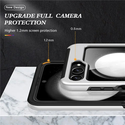 For Samsung Galaxy Z Flip5 5G Case PC+TPU Phone Cover with Ring Kickstand