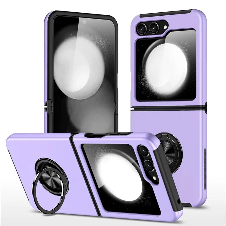 For Samsung Galaxy Z Flip5 5G Case PC+TPU Phone Cover with Ring Kickstand