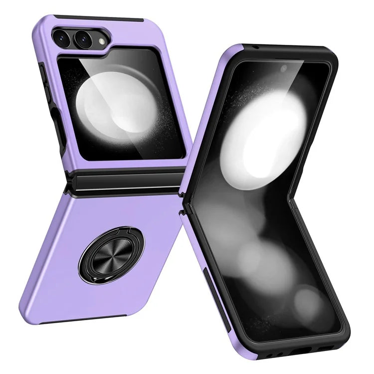 For Samsung Galaxy Z Flip5 5G Case PC+TPU Phone Cover with Ring Kickstand