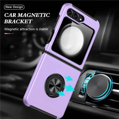 For Samsung Galaxy Z Flip5 5G Case PC+TPU Phone Cover with Ring Kickstand