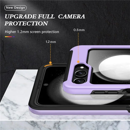 For Samsung Galaxy Z Flip5 5G Case PC+TPU Phone Cover with Ring Kickstand