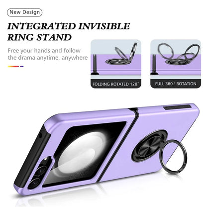 For Samsung Galaxy Z Flip5 5G Case PC+TPU Phone Cover with Ring Kickstand