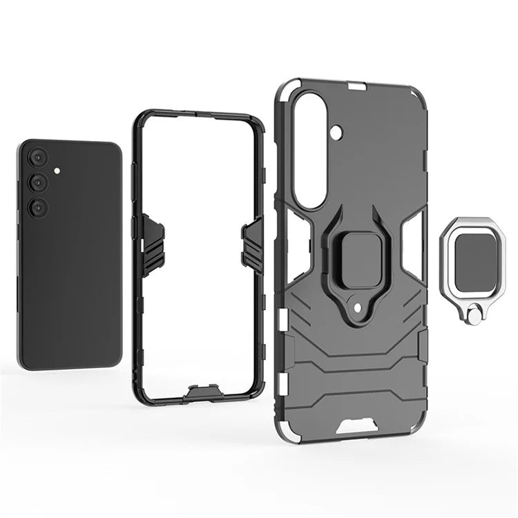 For Samsung Galaxy S24+ Case Ring Holder Kickstand PC+TPU Phone Cover