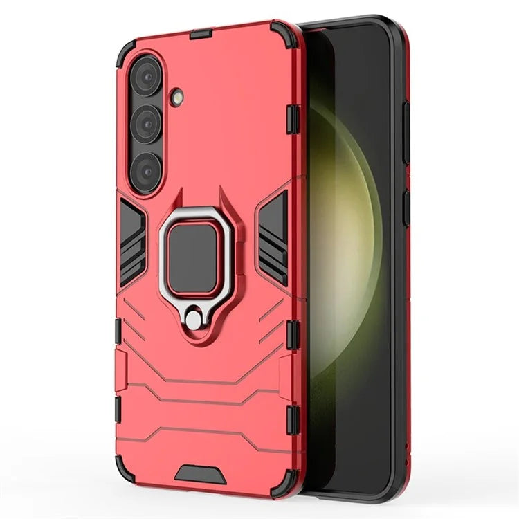 For Samsung Galaxy S24+ Case Ring Holder Kickstand PC+TPU Phone Cover