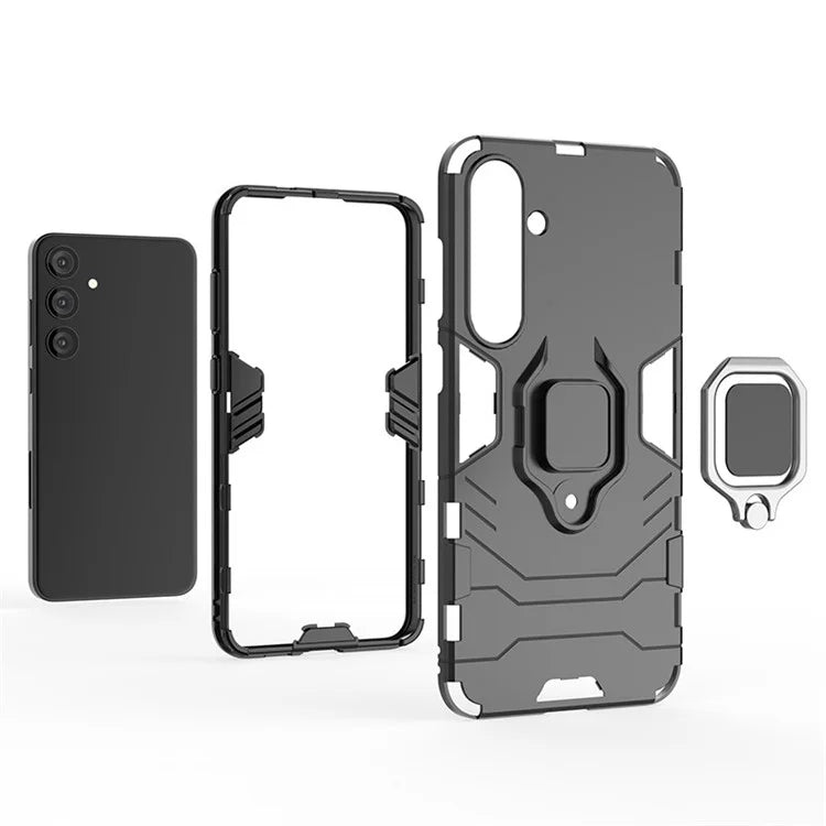 For Samsung Galaxy S24+ Case Ring Holder Kickstand PC+TPU Phone Cover
