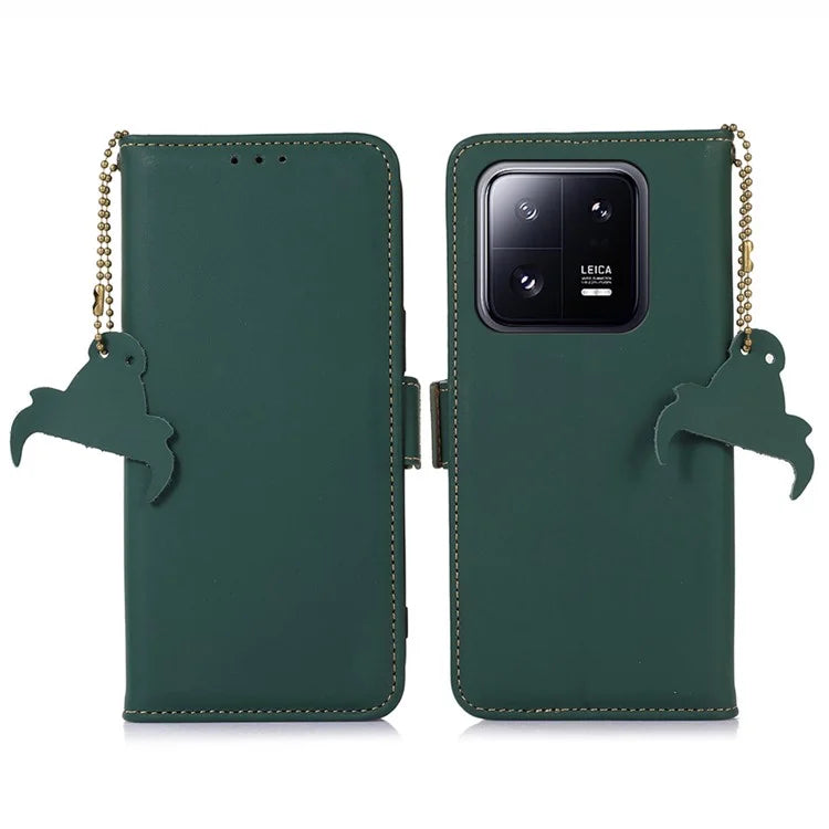 For Xiaomi 14 Case RFID Blocking Wallet Phone Stand Cover