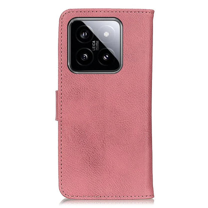KHAZNEH For Xiaomi 14 Case Cowhide Texture Leather Wallet Phone Cover