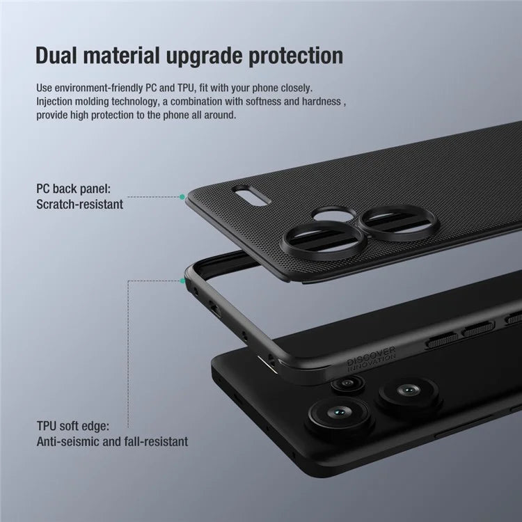 NILLKIN Super Frosted Shield Pro for Xiaomi Redmi Note 13 Pro+ 5G Case PC+TPU Protective Cover