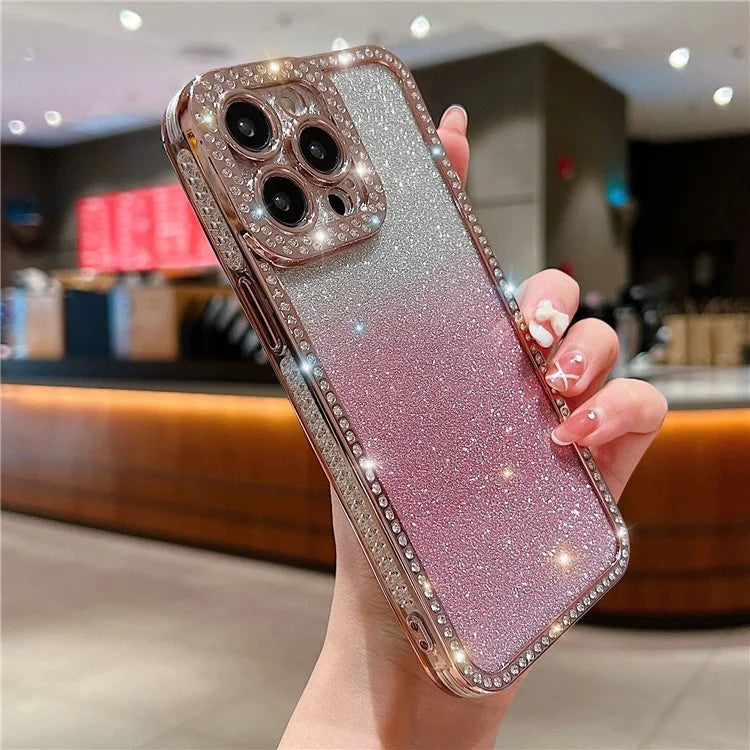 For iPhone 15 Pro Max TPU Phone Case Electroplate Bling Glitter Cover