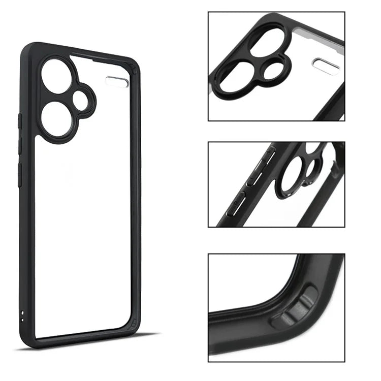 For Xiaomi Redmi Note 13 Pro+ 5G Slim-Fit TPU + PC Clear Phone Cover Dustproof Phone Shell Case