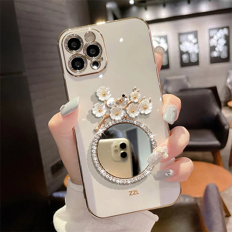 Electroplating TPU Case for iPhone 15 Pro Case Shockproof Phone Cover with Glass Mirror