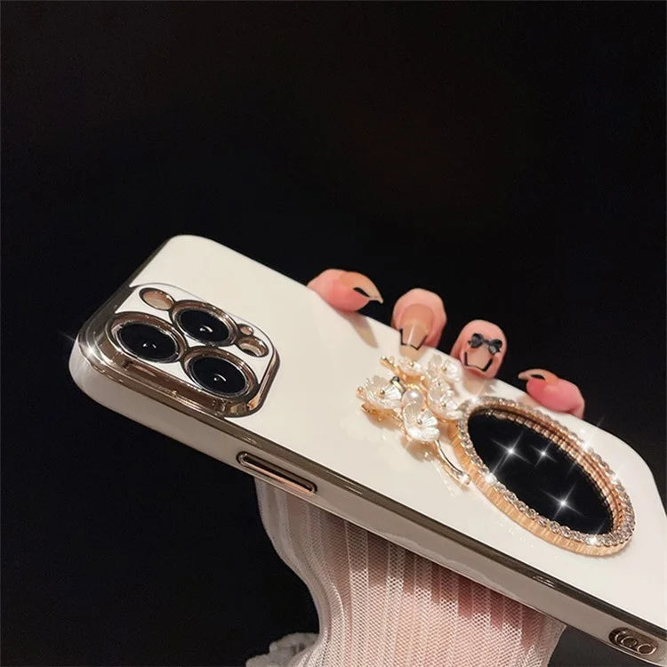 Electroplating TPU Case for iPhone 15 Pro Case Shockproof Phone Cover with Glass Mirror