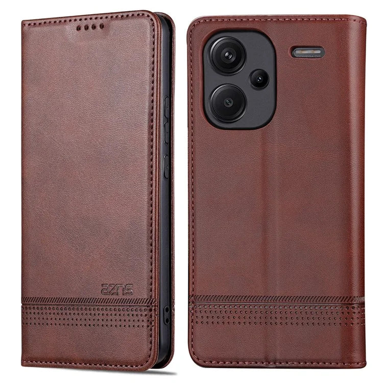 AZNS For Xiaomi Redmi Note 13 Pro+ 5G Case Cowhide Texture Leather Wallet Cover