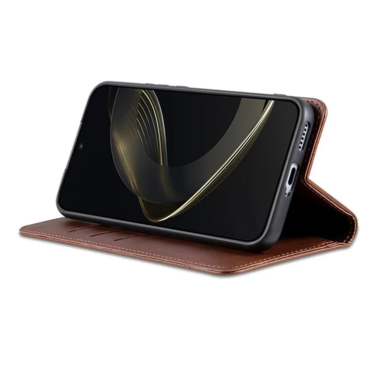 AZNS For Xiaomi Redmi Note 13 Pro+ 5G Case Cowhide Texture Leather Wallet Cover