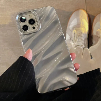 For iPhone 15 Pro Max TPU Case Wave Pattern Matte Phone Back Cover