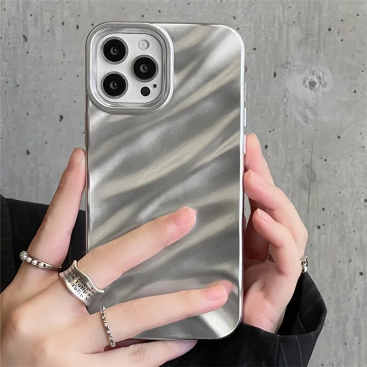 For iPhone 15 Pro Max TPU Case Wave Pattern Matte Phone Back Cover