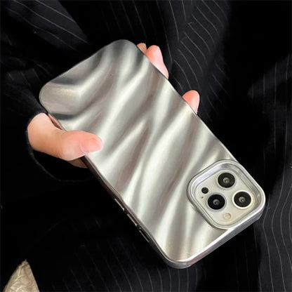 For iPhone 15 Pro Max TPU Case Wave Pattern Matte Phone Back Cover