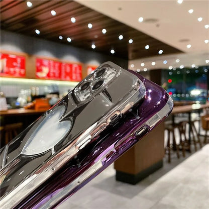 For iPhone 15 Pro Max Case Electroplating 3D Effect Heart Shape Phone TPU Cover