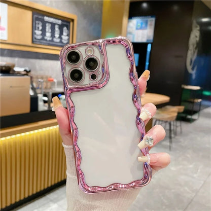 For iPhone 15 Pro Electroplating Phone Case TPU Shockproof Clear Cover