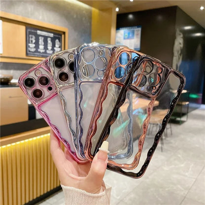 For iPhone 15 Pro Electroplating Phone Case TPU Shockproof Clear Cover