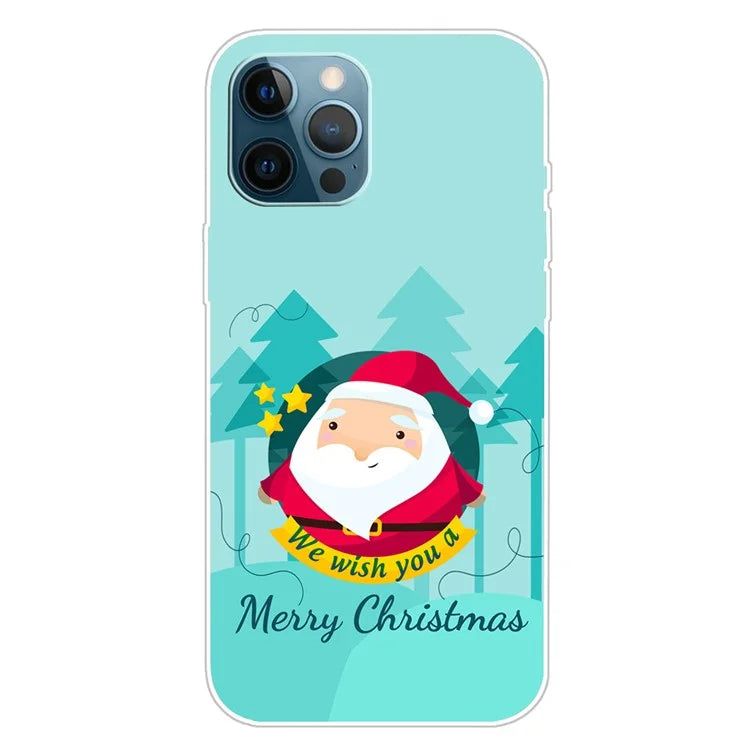 For iPhone 15 Pro Max TPU Case Christmas Pattern Printing Phone Back Cover