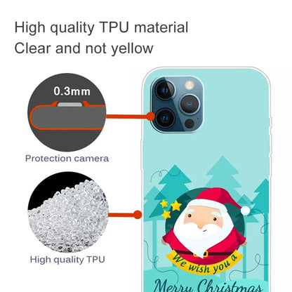For iPhone 15 Pro Max TPU Case Christmas Pattern Printing Phone Back Cover