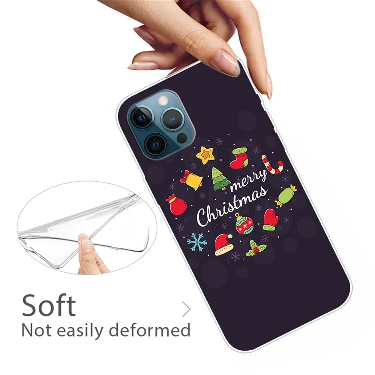 For iPhone 15 Pro Max TPU Case Christmas Pattern Printing Phone Back Cover