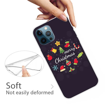 For iPhone 15 Pro Max TPU Case Christmas Pattern Printing Phone Back Cover
