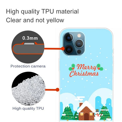 For iPhone 15 Pro Max TPU Case Christmas Pattern Printing Phone Back Cover