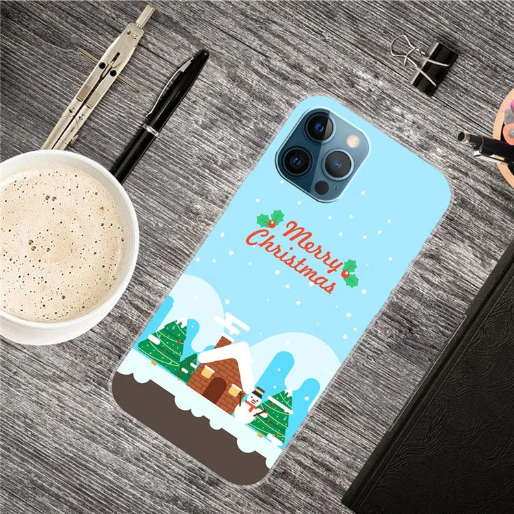 For iPhone 15 Pro Max TPU Case Christmas Pattern Printing Phone Back Cover