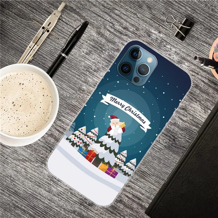 For iPhone 15 Pro Max TPU Case Christmas Pattern Printing Phone Back Cover
