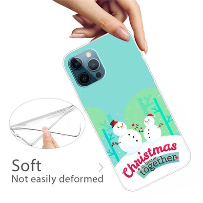For iPhone 15 Pro Max TPU Case Christmas Pattern Printing Phone Back Cover
