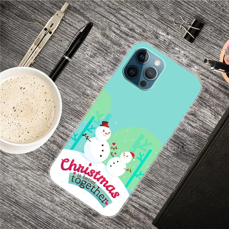 For iPhone 15 Pro Max TPU Case Christmas Pattern Printing Phone Back Cover