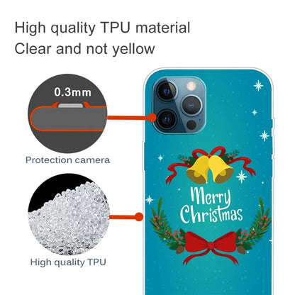 For iPhone 15 Pro Max TPU Case Christmas Pattern Printing Phone Back Cover