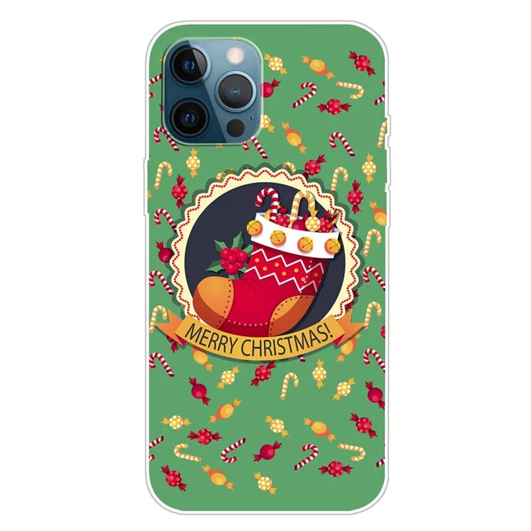 For iPhone 15 Pro Max TPU Case Christmas Pattern Printing Phone Back Cover