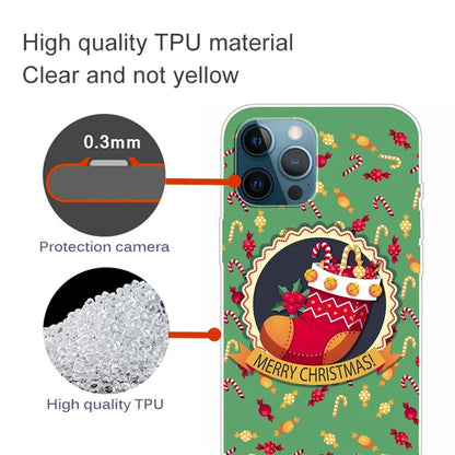 For iPhone 15 Pro Max TPU Case Christmas Pattern Printing Phone Back Cover