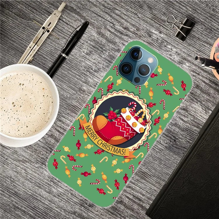 For iPhone 15 Pro Max TPU Case Christmas Pattern Printing Phone Back Cover