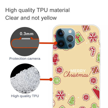 For iPhone 15 Pro Max TPU Case Christmas Pattern Printing Phone Back Cover