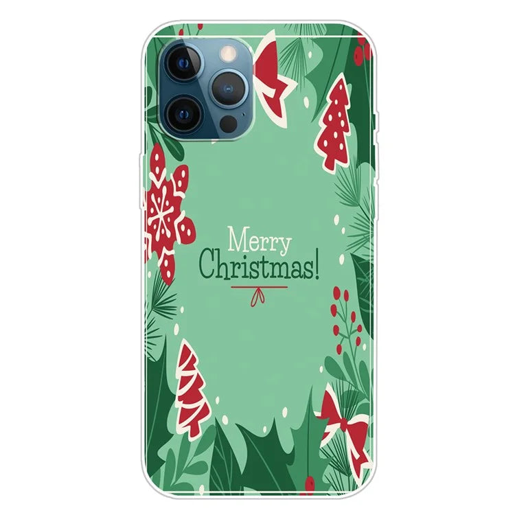 For iPhone 15 Pro Max TPU Case Christmas Pattern Printing Phone Back Cover