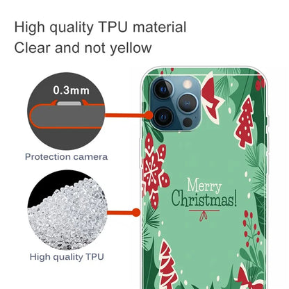 For iPhone 15 Pro Max TPU Case Christmas Pattern Printing Phone Back Cover