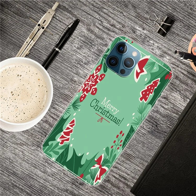 For iPhone 15 Pro Max TPU Case Christmas Pattern Printing Phone Back Cover
