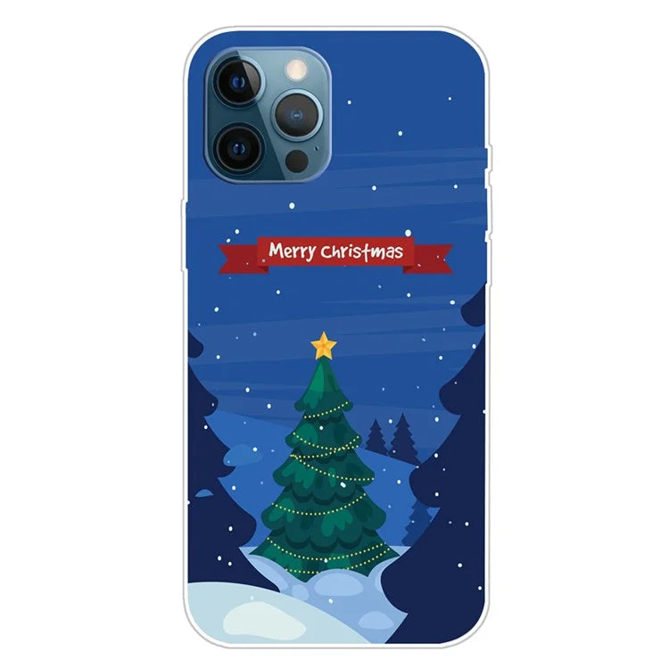 For iPhone 15 Pro Max TPU Case Christmas Pattern Printing Phone Back Cover