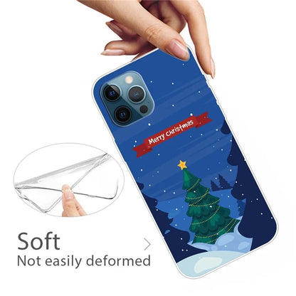 For iPhone 15 Pro Max TPU Case Christmas Pattern Printing Phone Back Cover