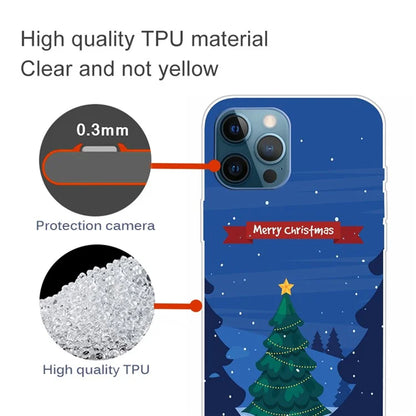 For iPhone 15 Pro Max TPU Case Christmas Pattern Printing Phone Back Cover