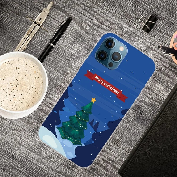 For iPhone 15 Pro Max TPU Case Christmas Pattern Printing Phone Back Cover